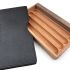 小品雅集 實木 皮革 攜帶型 四入 雪茄盒(沉穩黑)