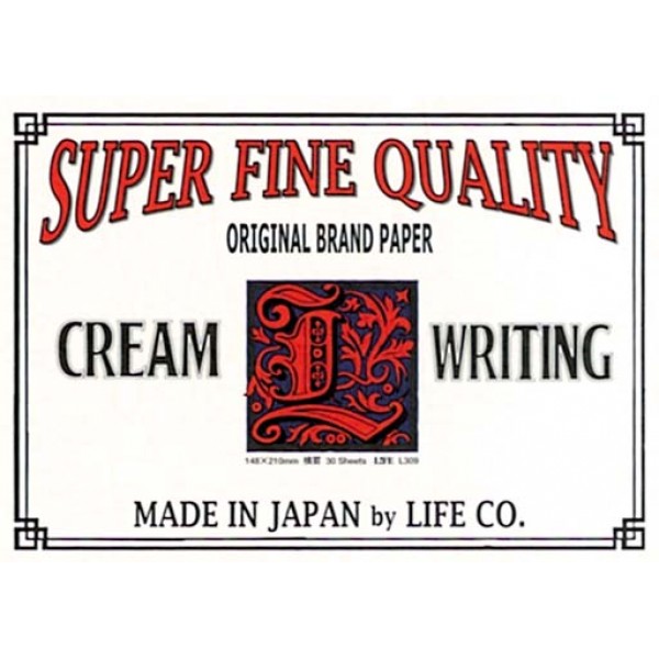 日本 LIFE  SUPER FINE  QUALITY A5便箋(米白橫線內頁）