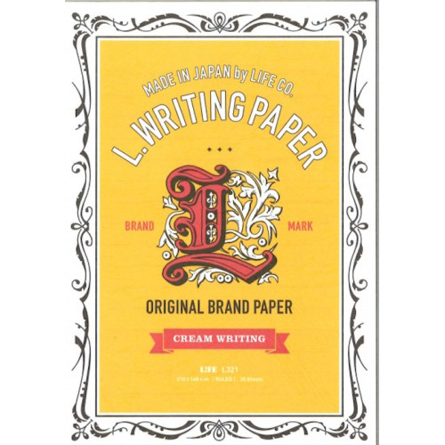 日本 LIFE L.WRITING PAPER A5便箋（米白橫線內頁）