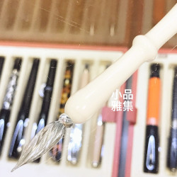 臺灣內灣 純手工 玻璃沾水筆(單色-純白色) 臺灣內灣 純手工 玻璃沾水筆(單色-純白色)