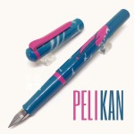 德國 Pelikan 百利金 老西德時期 twist 色彩鋼筆No.7（藍綠桿海景桃紅夾）
