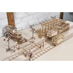 烏克蘭UGEARS 木製自我推進模型 - 鐵軌及平交道 Set of rails