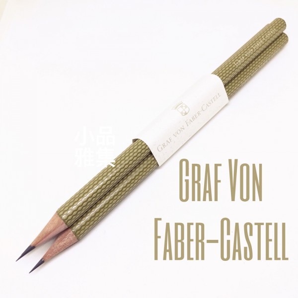 德國 Graf von Faber-Castell 繩紋飾 三入一組鉛筆（Oliver Green 橄欖綠）
