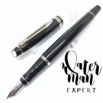 法國 Waterman Expert 權威系列 鋼筆（黑桿白夾款）