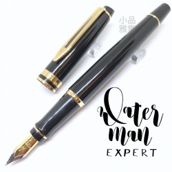 法國 Waterman Expert 權威系列 鋼筆（黑桿金夾雙色尖款）