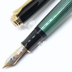 德國 Pelikan 百利金 M1000 綠條紋桿 18K 鋼筆