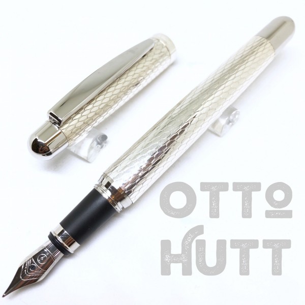 德國 OTTO HUTT 奧托赫特 經典款 | Design02 蜂巢扭索紋 925純銀 鋼筆