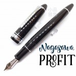 日本 NAGASAWA Profit 黑桿白夾 14K 風見雞鋼筆
