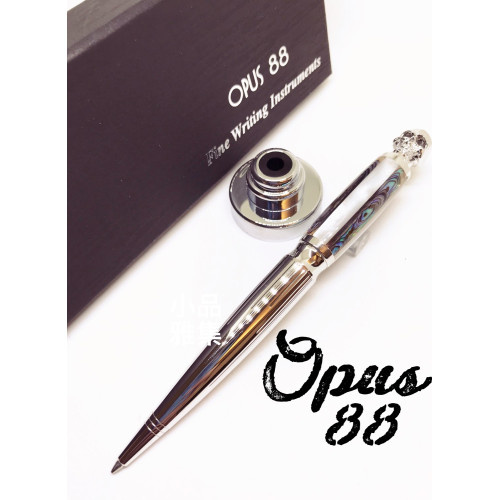 OPUS 88 骷髏頭珍珠母貝原子筆檯組(鍍白金款)