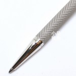 德國 Graf von Faber-Castell 繩紋飾綢緞紋 Light Grey灰色原子筆