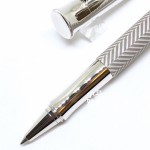 德國 Graf von Faber-Castell 繩紋飾綢緞紋 Light Grey灰色鋼珠筆