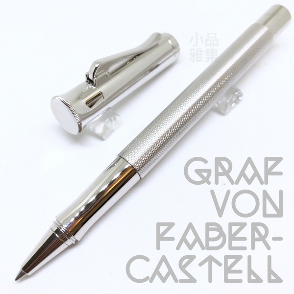德國 Graf von Faber-Castell 繩紋飾 鍍銠金屬 鋼珠筆
