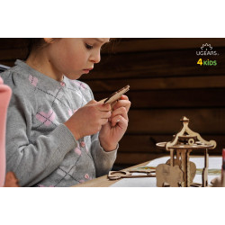 烏克蘭UGEARS 木製自我推進模型 - 4 Kids 益智著色系列 著色小熊熊 Bear