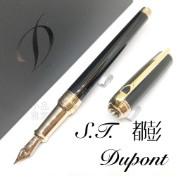 法國 S.T. DUPONT 都彭 LINE D Black lacquer & Gold 14K鋼筆(新款 MEDIUM系列) 法國 S.T. DUPONT 都彭 LINE D Black lacquer & Gold 14K鋼筆(新款 MEDIUM系列)
