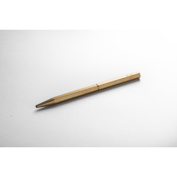 臺灣 Y studio：物外設計 文字的重量 黃銅 旋轉原子筆（細款）