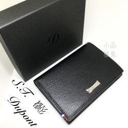 法國 S.T. DUPONT 都彭 黑色七卡 真皮水波紋 中夾(雙層鈔票夾)180347 法國 S.T. DUPONT 都彭 黑色七卡 真皮水波紋 中夾(雙層鈔票夾)180347