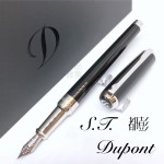 法國 S.T. DUPONT 都彭 LINE D MEDIUM系列 Black lacquer & palladium 14K鋼筆