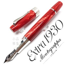 義大利 Montegrappa 萬特佳 Extra 1930 純銀 賽璐珞 18K金 鋼筆（寶石紅）