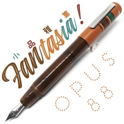 臺灣 OPUS 88 製筆精基 Fantasia 幻想曲 滴入式 短款鋼筆（咖啡色）