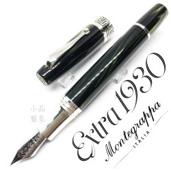義大利 Montegrappa 萬特佳 Extra 1930 純銀 賽璐珞 18K金 鋼筆（墨綠色）