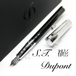 法國 S.T. DUPONT 都彭 D-Initial系列 鋼筆（亮黑銀蓋）
