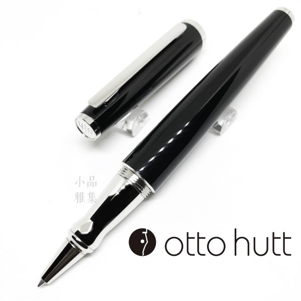 德國 OTTO HUTT 奧托赫特 時尚絨 | Design06 玄端黑 亮面銀夾鋼珠筆
