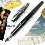 派克 Parker 新款Sonnet 卓爾系列 130週年特別版 Challenge Black 18K 鋼筆（黑桿白夾）