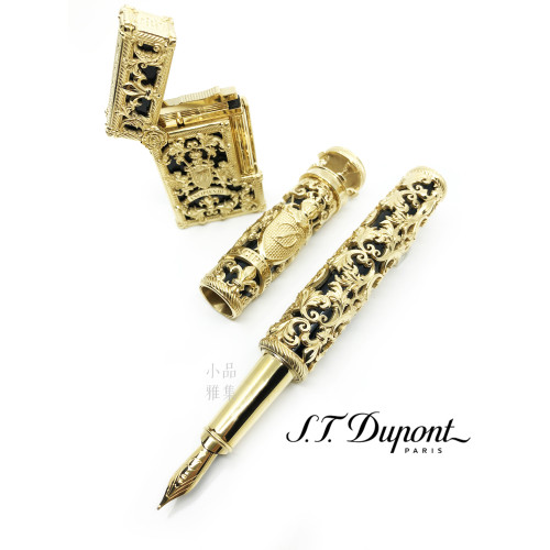 （預購訂製款，下單後約三個月可交貨）法國 S.T. DUPONT 都彭 18K金 Armoiries Exclusive 寶庫鋼筆/打火機