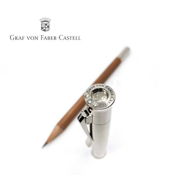 德國 Graf von Faber-Castell The perfect pencil 完美鉛筆 White Gold 鑲嵌鑽石 全球限量99支 香檳金（Brown 棕色雪松木）