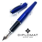 德國 DIPLOMAT 迪波曼 卓越A  鉻藍鋼筆 (14K金尖)