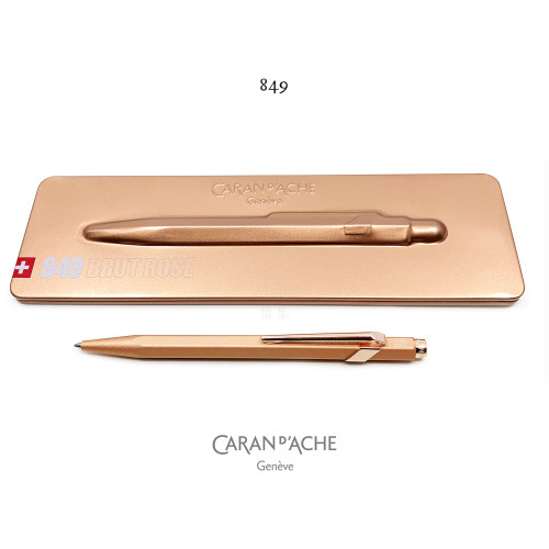 瑞士 卡達 Caran d'Ache line 849 BRUT ROSE  磨砂 玫瑰金 原子筆
