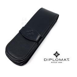 德國 DIPLOMAT 迪波曼 真皮羊皮 2支裝 筆袋