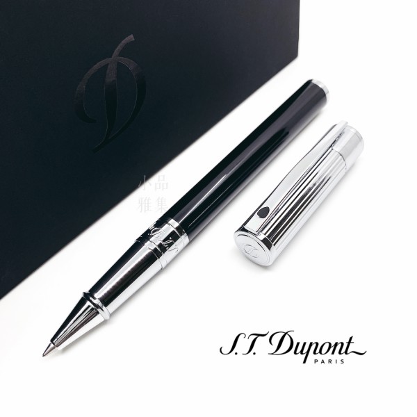 法國 S.T. DUPONT 都彭 D-Initial系列 鋼珠筆（亮黑銀蓋）