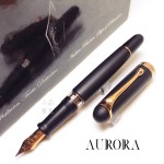 義大利 AURORA 88 霧面 14k鋼筆（黑桿玫瑰金夾）
