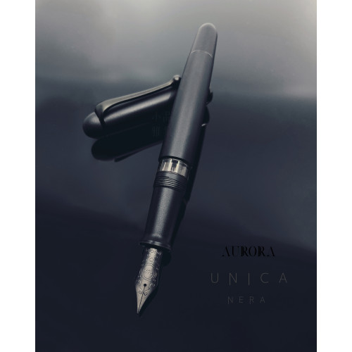 義大利 AURORA 88 Unica Nera 霧黑 14K 活塞鋼筆