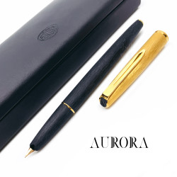 *庫存新品*義大利 AURORA Archivi Storici Vintage 老式暗尖 14K鋼筆(緞面黑桿金蓋) *庫存新品*義大利 AURORA Archivi Storici Vintage 老式暗尖 14K鋼筆(緞面黑桿金蓋)
