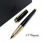 法國 S.T. DUPONT 都彭 LINE D Black lacquer & Gold 鋼珠筆（新款 LARGE系列）