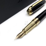 法國 S.T. DUPONT 都彭 LINE D Black lacquer & Gold 14K鋼筆（新款 LARGE系列）