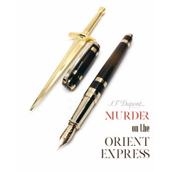 法國 S.T. DUPONT 都彭 LINE D Murder On The Orient Express 東方快車謀殺案 限量 14K金 鋼筆+拆信刀組 法國 S.T. DUPONT 都彭 LINE D Murder On The Orient Express 東方快車謀殺案 限量 14K金 鋼筆+拆信刀組