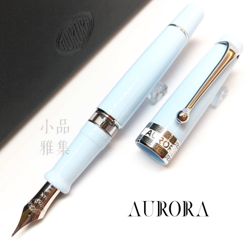 義大利 AURORA 全球限量330支 Optima  14K 鋼筆（Light Blue 淺藍） 