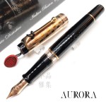 義大利 AURORA  OPTIMA DÉCO 玫瑰金純銀筆蓋 18K鋼筆