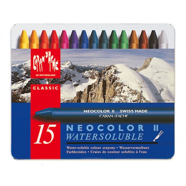 瑞士卡達 Caran d'Ache NEOCOLOR II 專業級水性蠟筆 (15色)