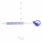 Uhome 佑鴻工藝 純手工  玻璃沾水筆 花好月圓系列（藍色）