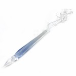 Uhome 佑鴻工藝 純手工  玻璃沾水筆 冰清透梅系列（藍色）