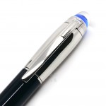 德國 Montblanc 萬寶龍 Starwalker 漂浮 藍色星球 Doué 黑桿金屬筆蓋 14K金 鋼筆