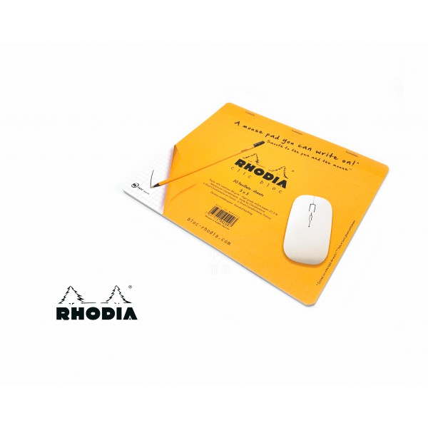 法國 RHODIA Clic Bloc系列 Mouse Pad 橘色 兩用 滑鼠墊隨寫筆記本 方格內頁 （194100）
