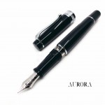 義大利 AURORA OPTIMA 14K鋼筆（黑色銀夾）