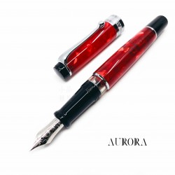 義大利 AURORA OPTIMA 14K鋼筆（紅色銀夾）