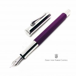 德國 Graf von Faber-Castell 繩紋飾 18K 鋼筆（紫羅蘭）