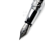 臺灣 MONTREUX 夢多 T7銀蓋雕花 鋼筆（奶茶色）